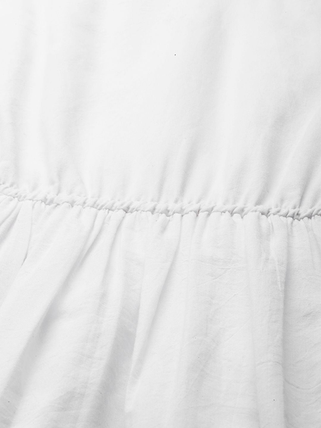 SASSAFRAS White Pure Cotton Solid A-Line Dress
