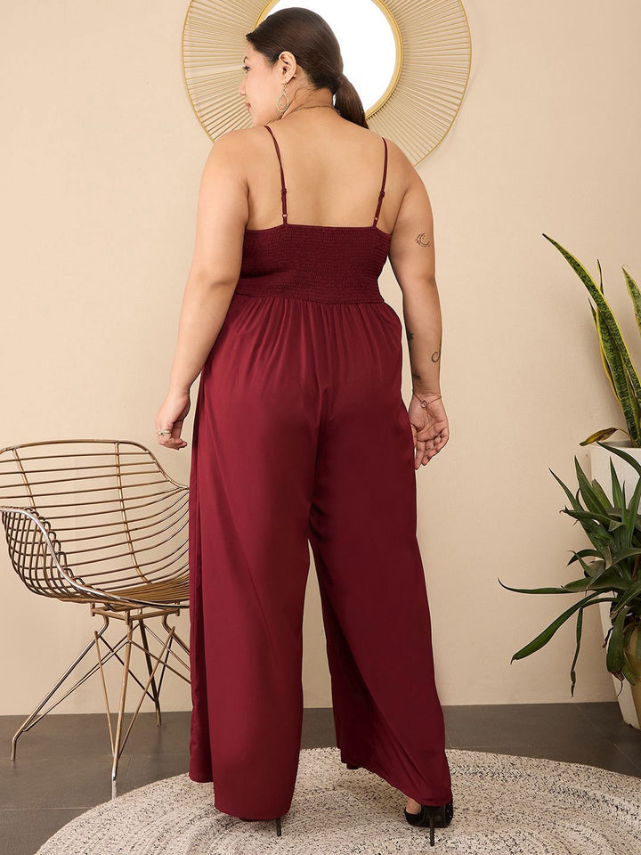 Berrylush Curve Women Plus Size Wide Leg Culotte Jumpsuit