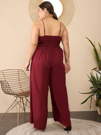 Berrylush Curve Women Plus Size Wide Leg Culotte Jumpsuit