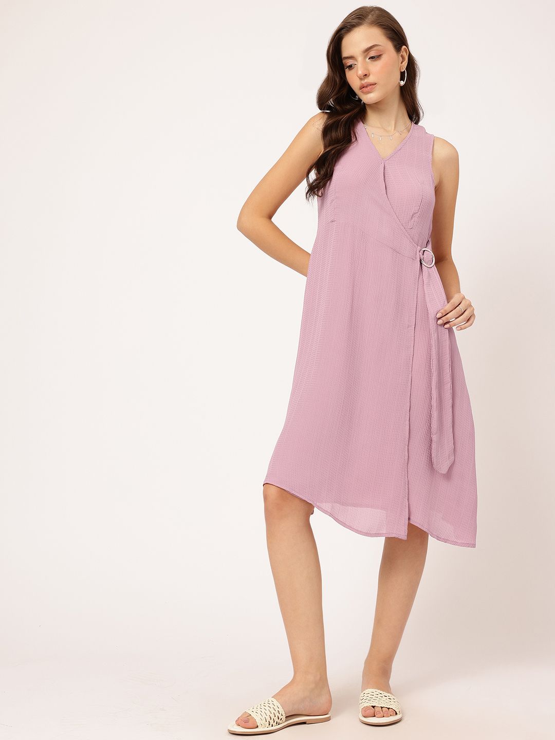 DressBerry Self-Designed A-line Dress with Belted Hoop