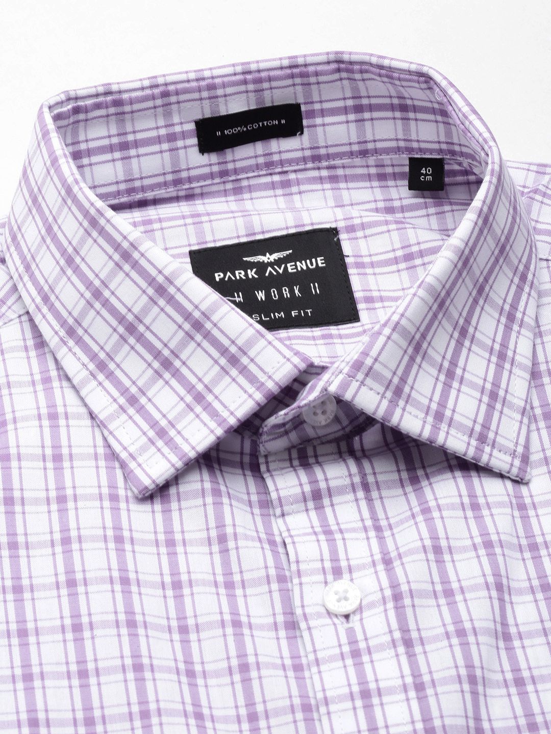 Park Avenue Slim Fit Pure Cotton Checked Formal Shirt
