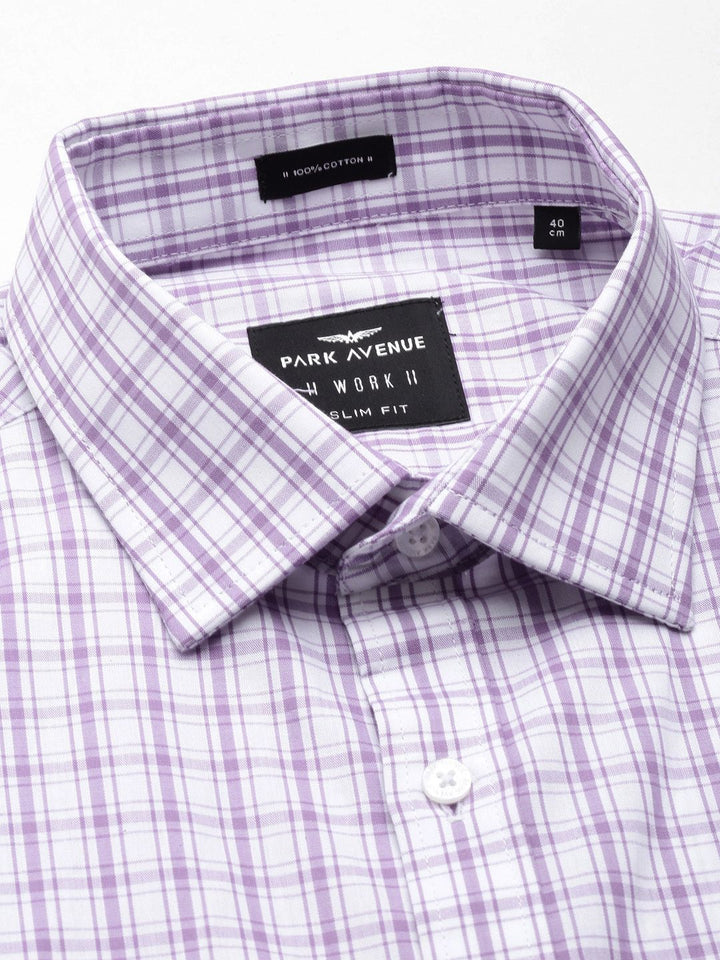 Park Avenue Slim Fit Pure Cotton Checked Formal Shirt