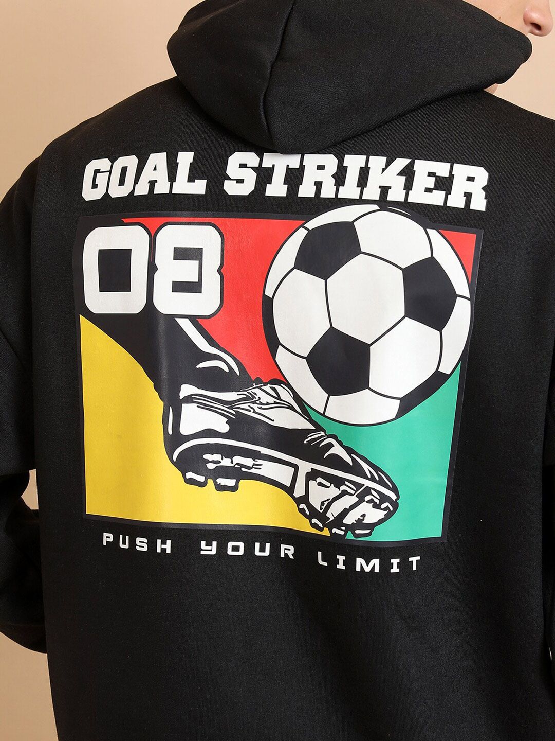 HIGHLANDER Graphic Printed Hooded Oversized Sweatshirt