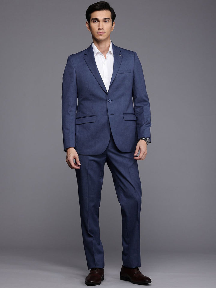 Raymond Self Design Notched Lapel Single-Breasted Formal 2 Piece Suits