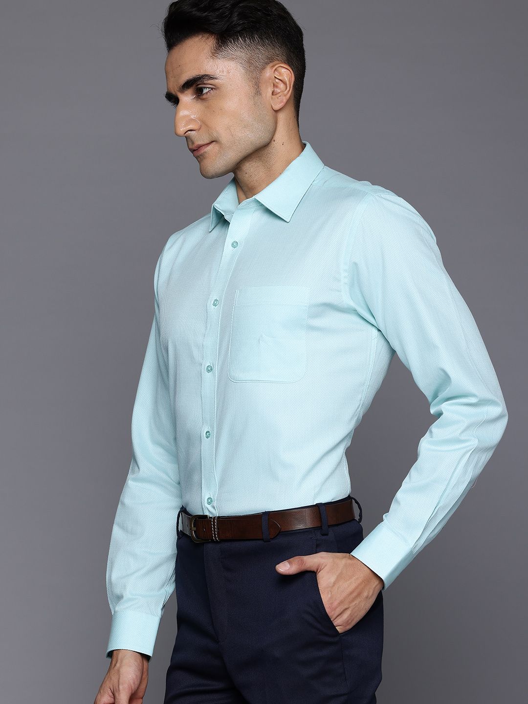 Raymond Pure Cotton Textured Slim Fit Formal Shirt