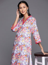 Varanga Floral Printed Flared Sleeves Sequinned Kurta