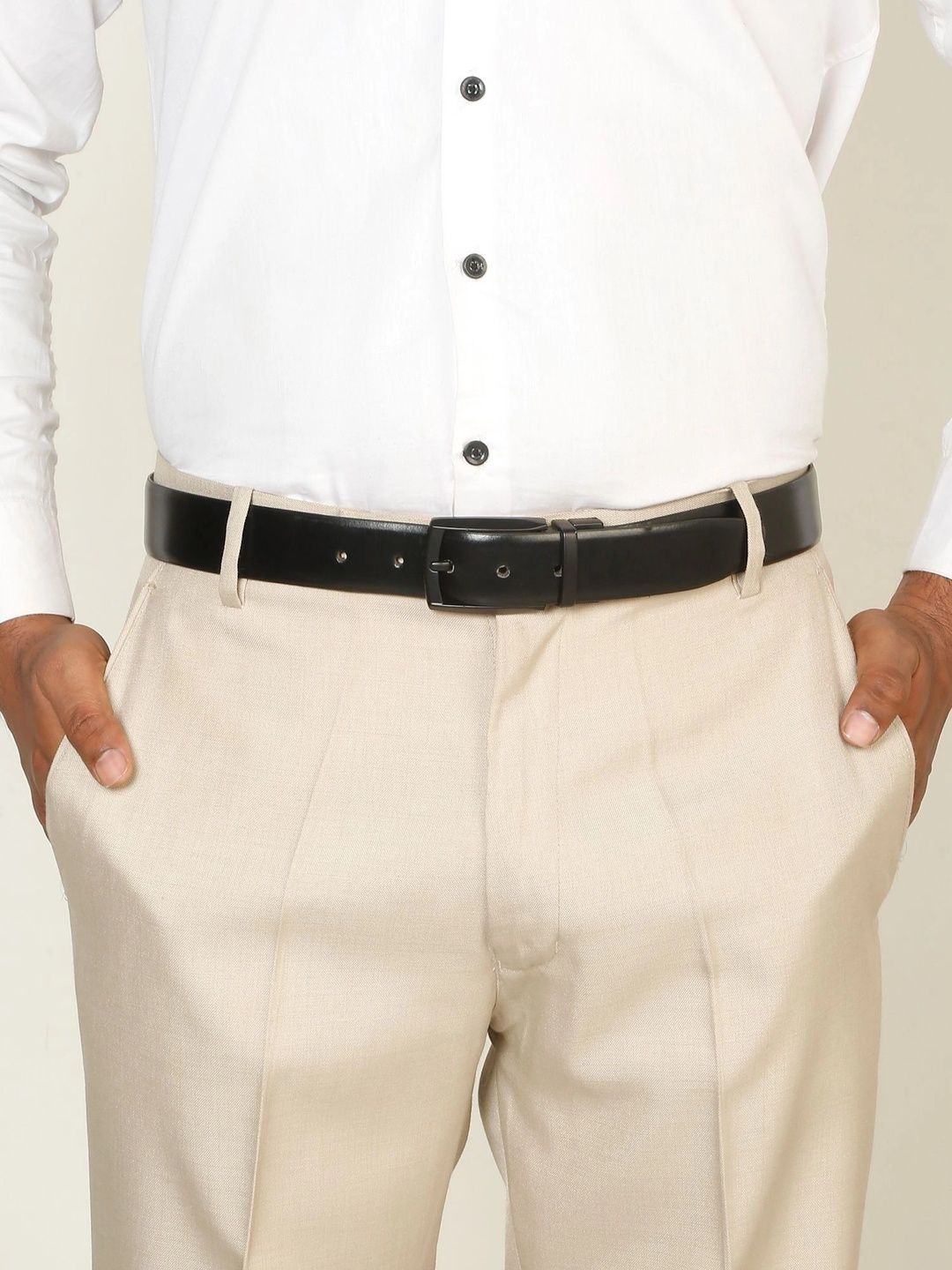 Teakwood Leathers Men Leather Reversible Formal Belt