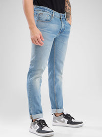 Spykar Men Slim Sesuai Rendah Beratur Rendah Look Heavy Fade Jeans Regangan