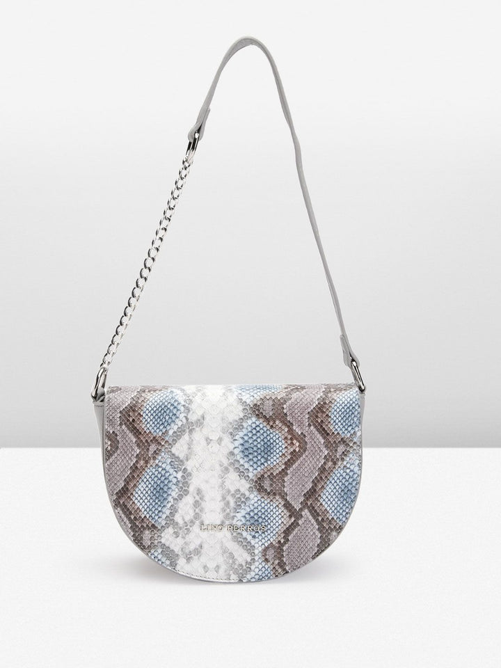 Lino Perros Snake Skin Textured Structured Shoulder Bag