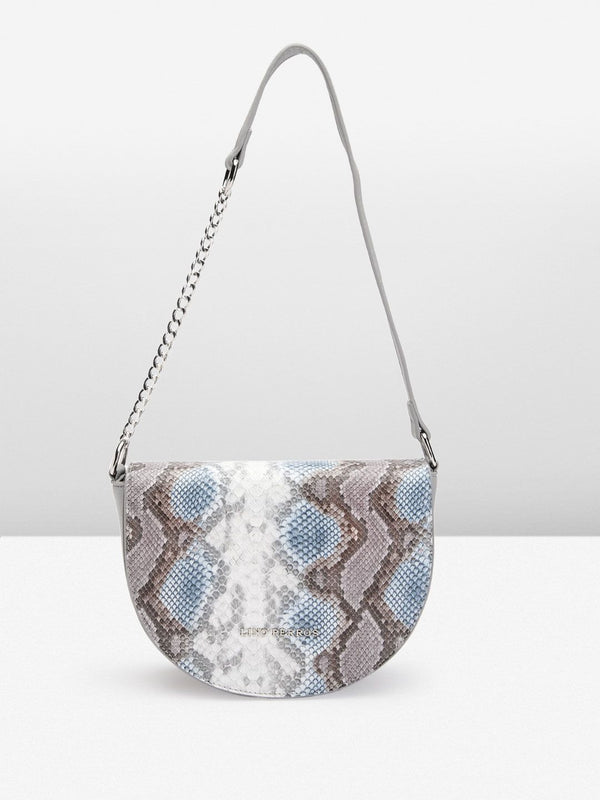 Lino Perros Snake Skin Textured Structured Shoulder Bag