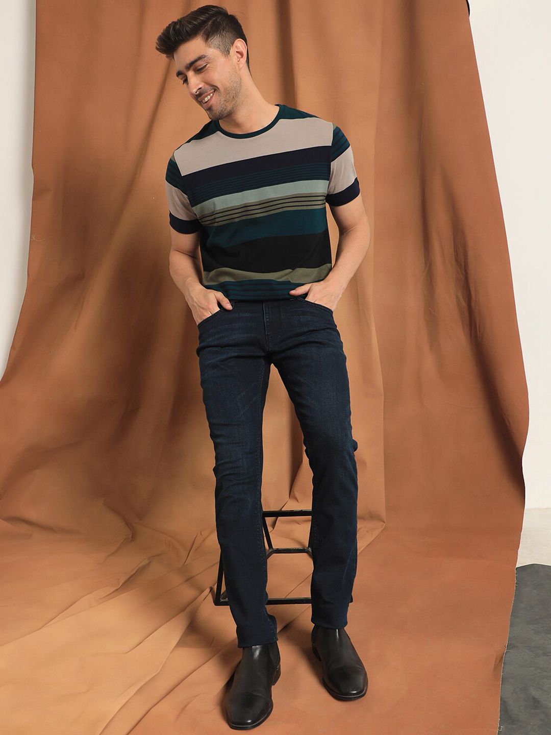 RARE RABBIT Men Grana Slim Fit Mid-Rise Jeans