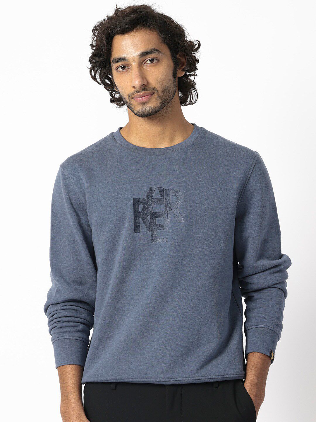RARE RABBIT Men Verano Typography Printed Sweatshirt