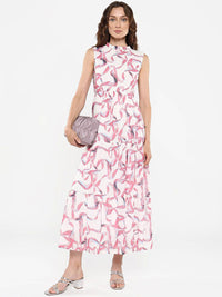 RAREISM Printed Fit & Flare Midi Dress