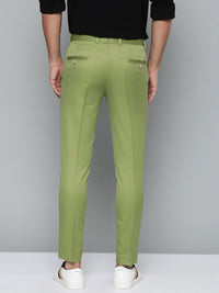 DENNISON Men Green Smart Tapered Fit Easy Wash Trousers