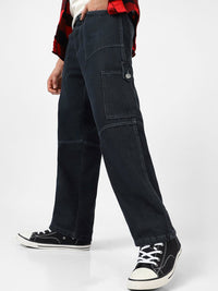 Urbano Fashion Men Loose Baggy Fit Washed Cargo Jeans with 6 Pockets Non-Stretchable