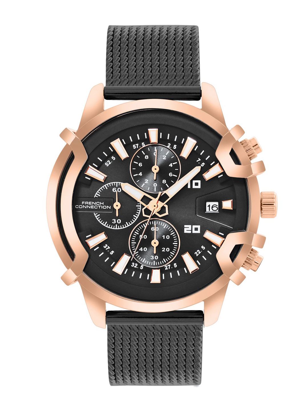 French Connection Men Dial & Stainless Steel Bracelet Style Straps Analogue Watch FCH003BM