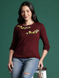 Pullover akrilik sulaman dressberry