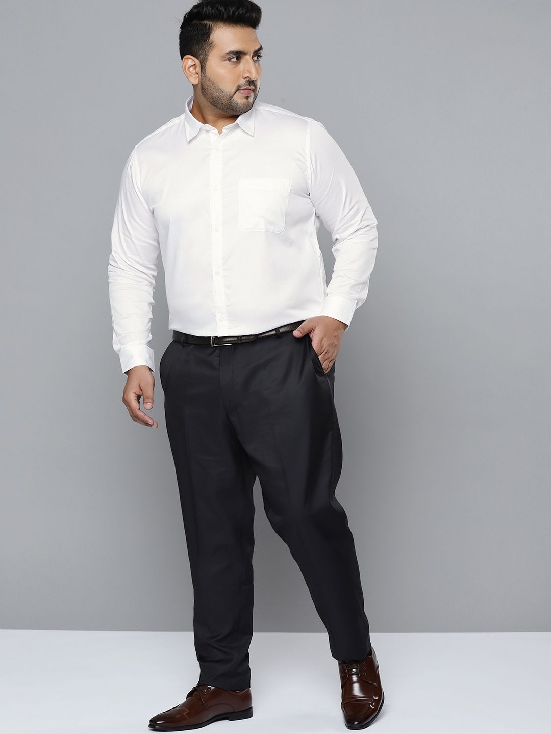 DENNISON Men White Smart Slim Fit Opaque Pure Cotton Formal Shirt
