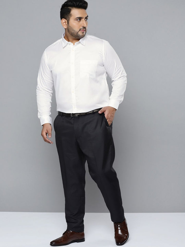 DENNISON Men White Smart Slim Fit Opaque Pure Cotton Formal Shirt
