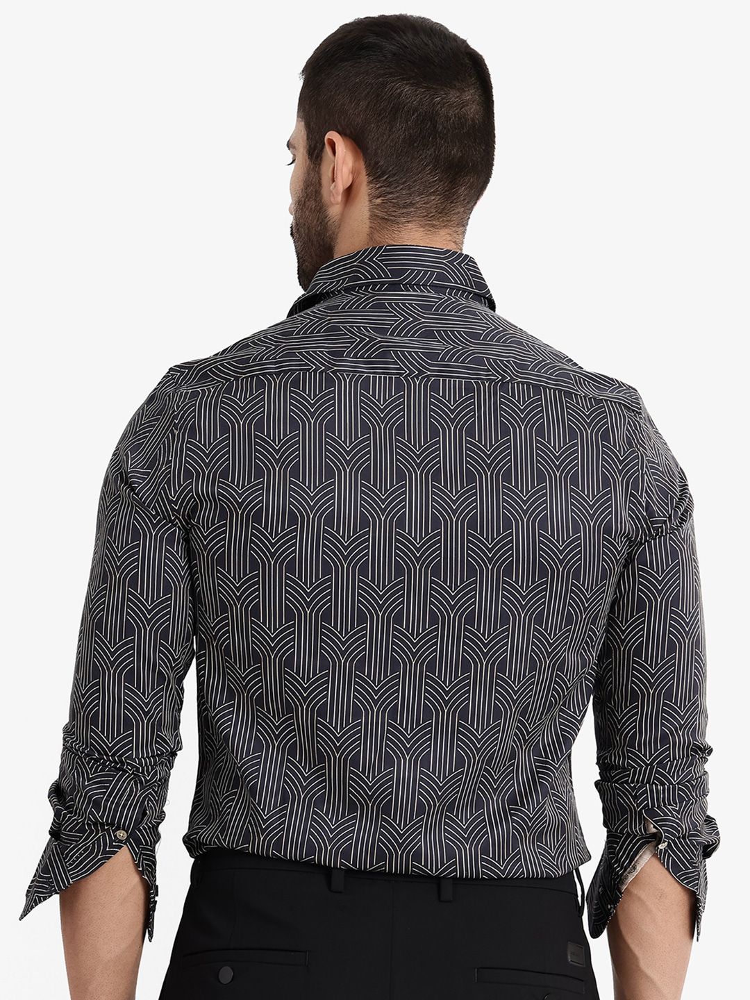RARE RABBIT Slim Fit Printed Cotton Casual Shirt