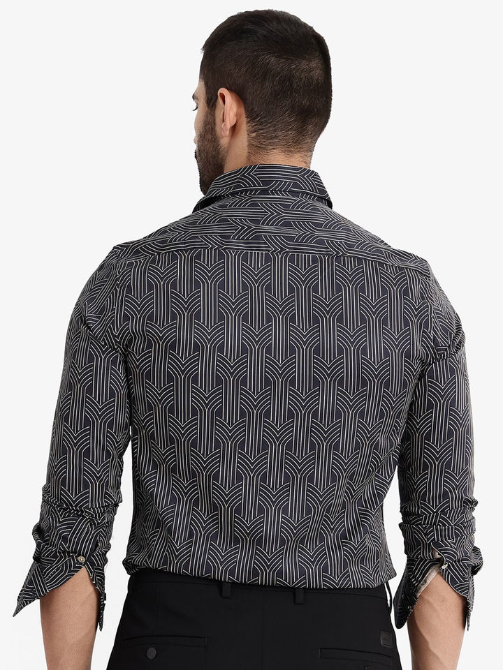 RARE RABBIT Slim Fit Printed Cotton Casual Shirt