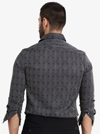 RARE RABBIT Slim Fit Printed Cotton Casual Shirt