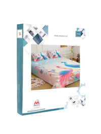 Myntra Elegant Homes Blue & Pink 400 TC King Bedsheet with 2 Pillow Covers
