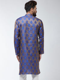 SOJANYA Men Blue Embroidered Straight Kurta