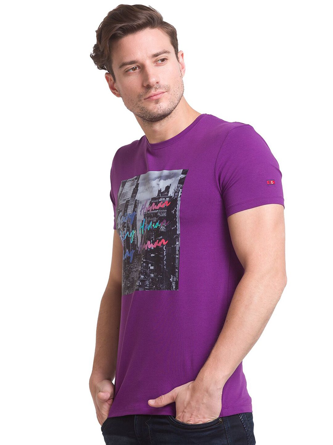 Being Human Men Violet Printed T-shirt