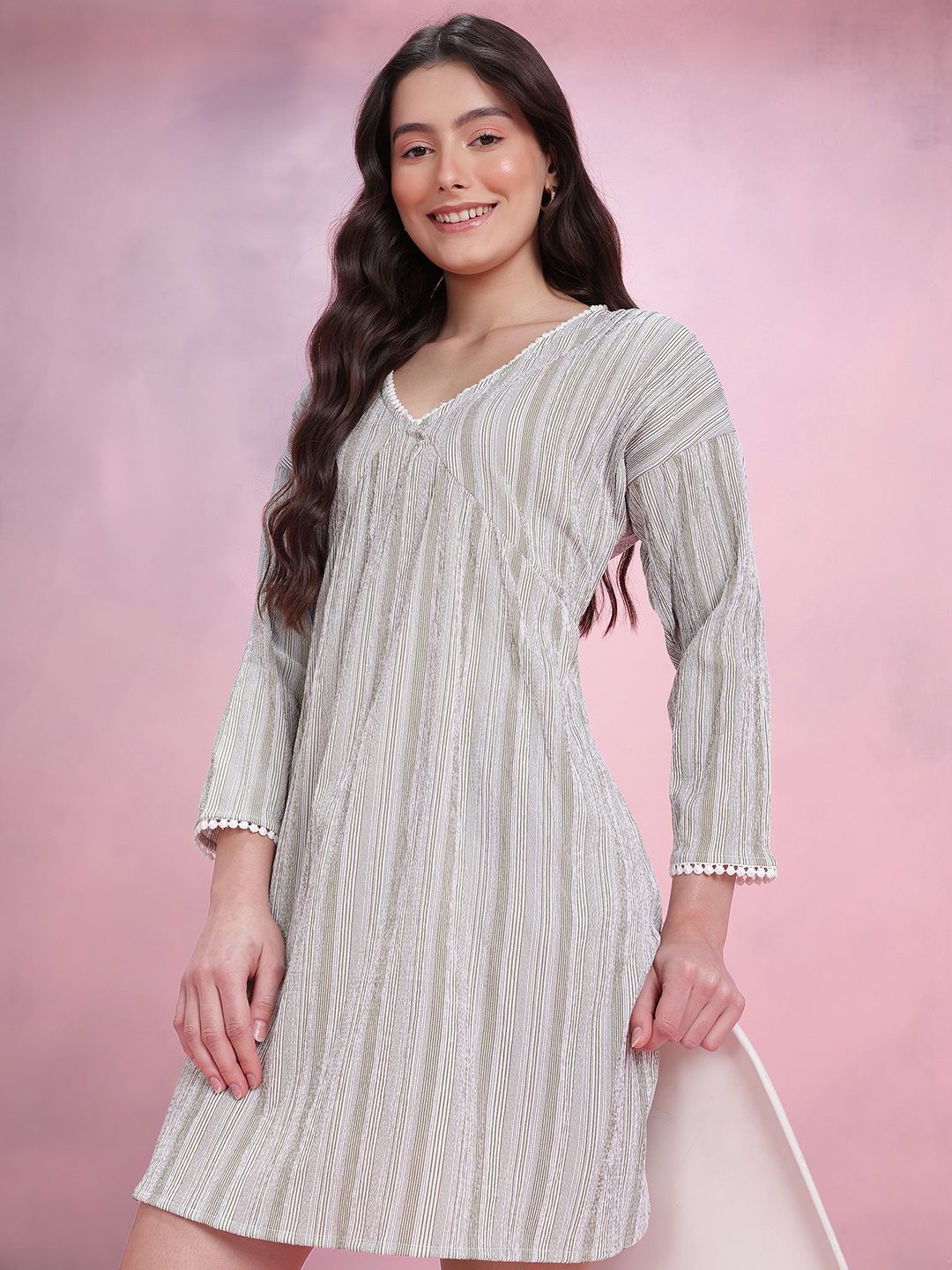 DressBerry Striped A-Line Dress