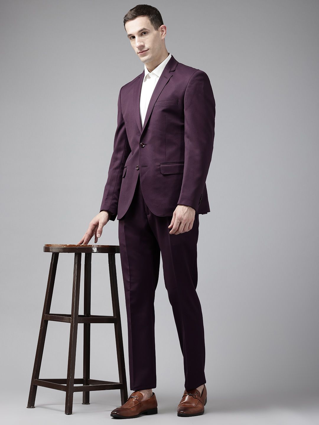 Park Avenue Notched Lapel Collar 2 Piece Formal Suit