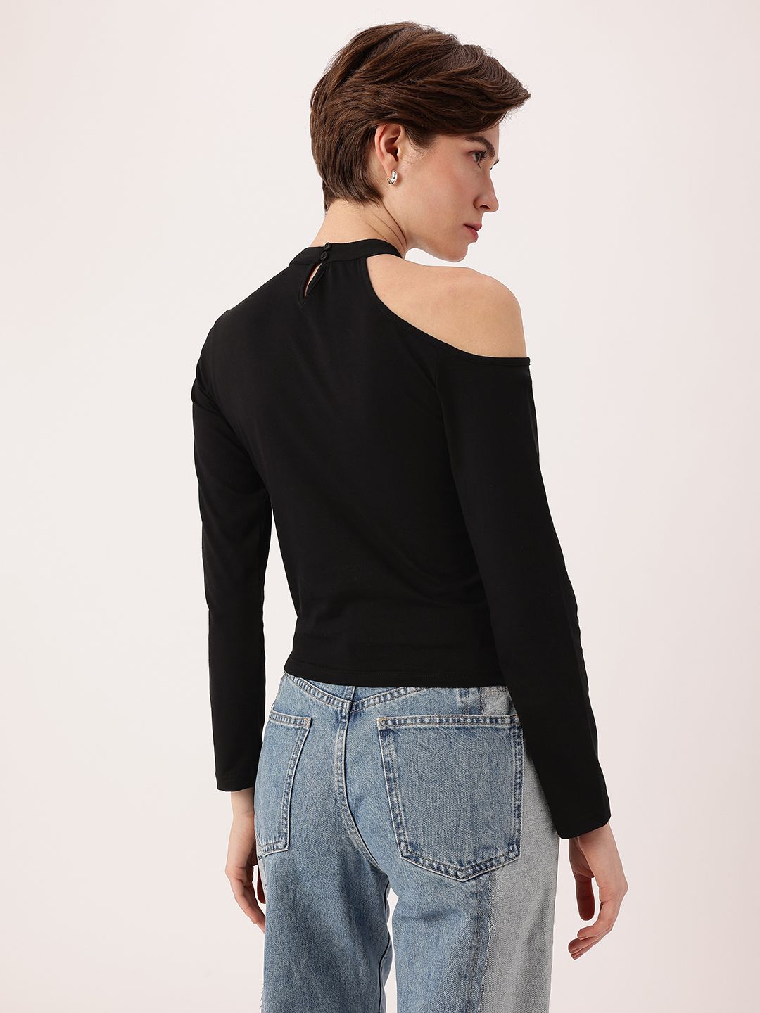 DressBerry Delightful Cold Shoulder Style Regular Top