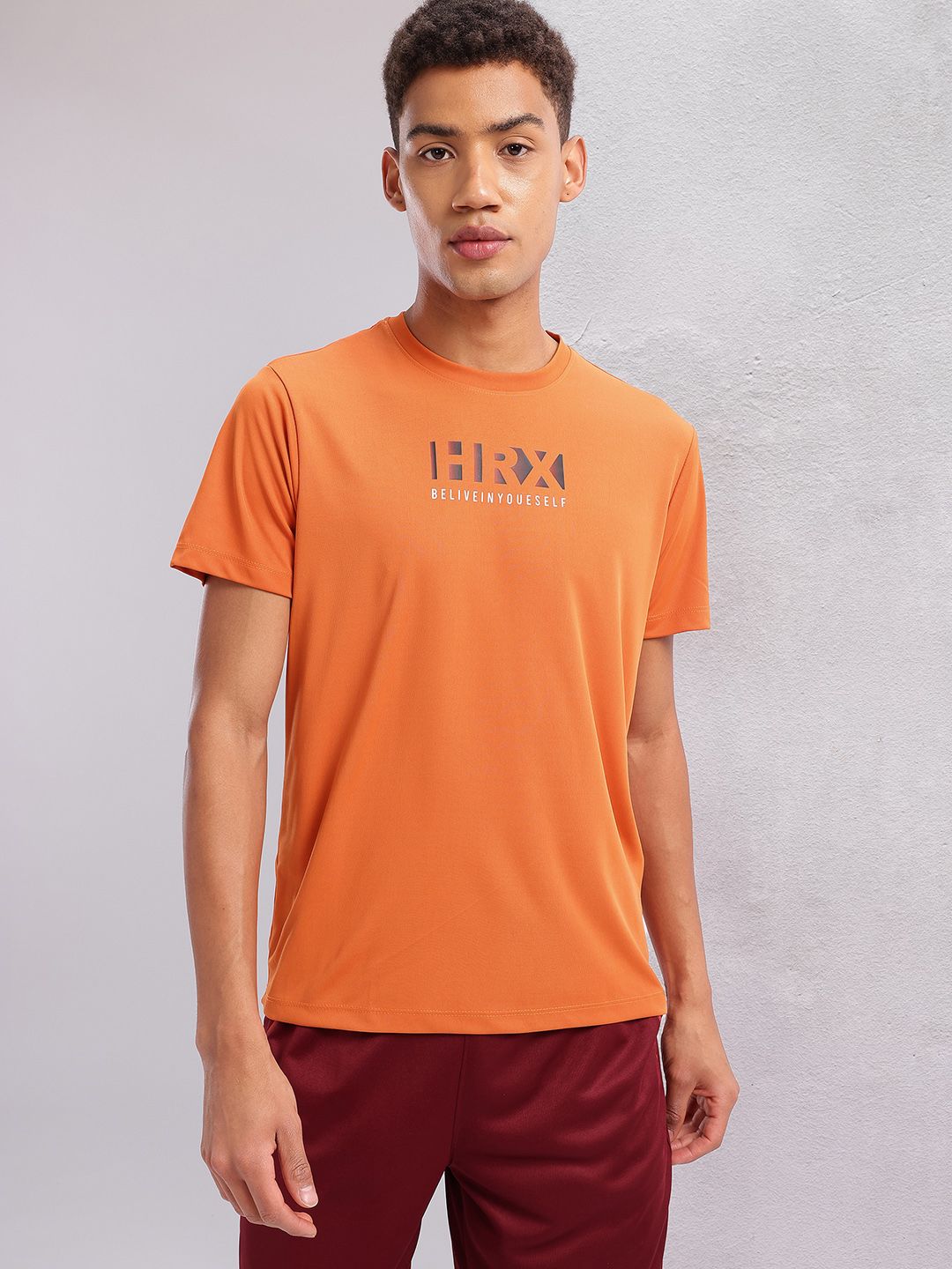 HRX by Hrithik Roshan Typography Print Rapid-Dry Training T-shirt
