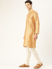 SOJANYA Men Beige Solid Straight Kurta