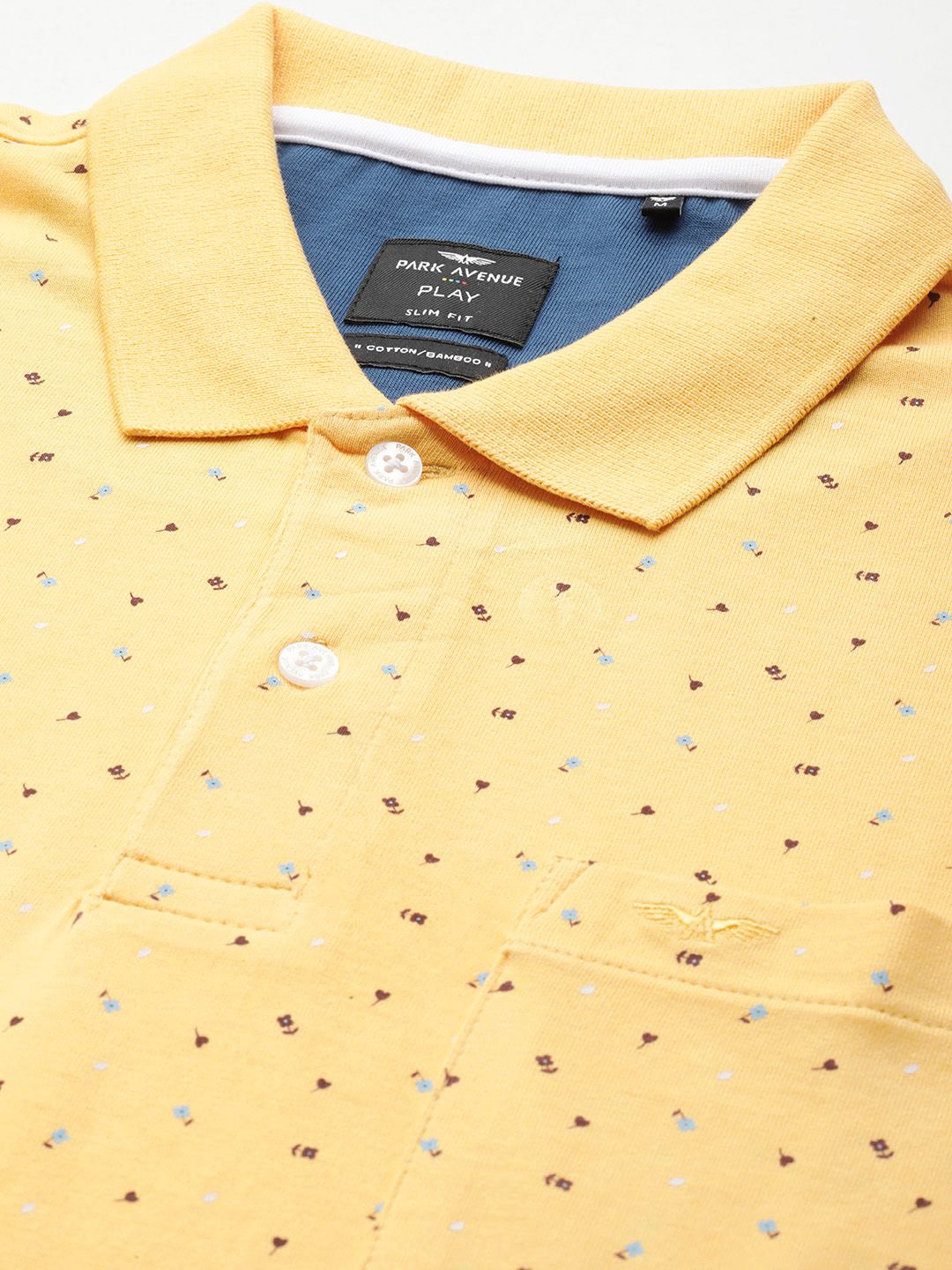 Park Avenue Men Printed Polo Collar Slim Fit T-shirt