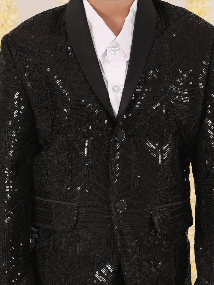 VASTRAMAY Boys Embellished Single Breasted Blazer