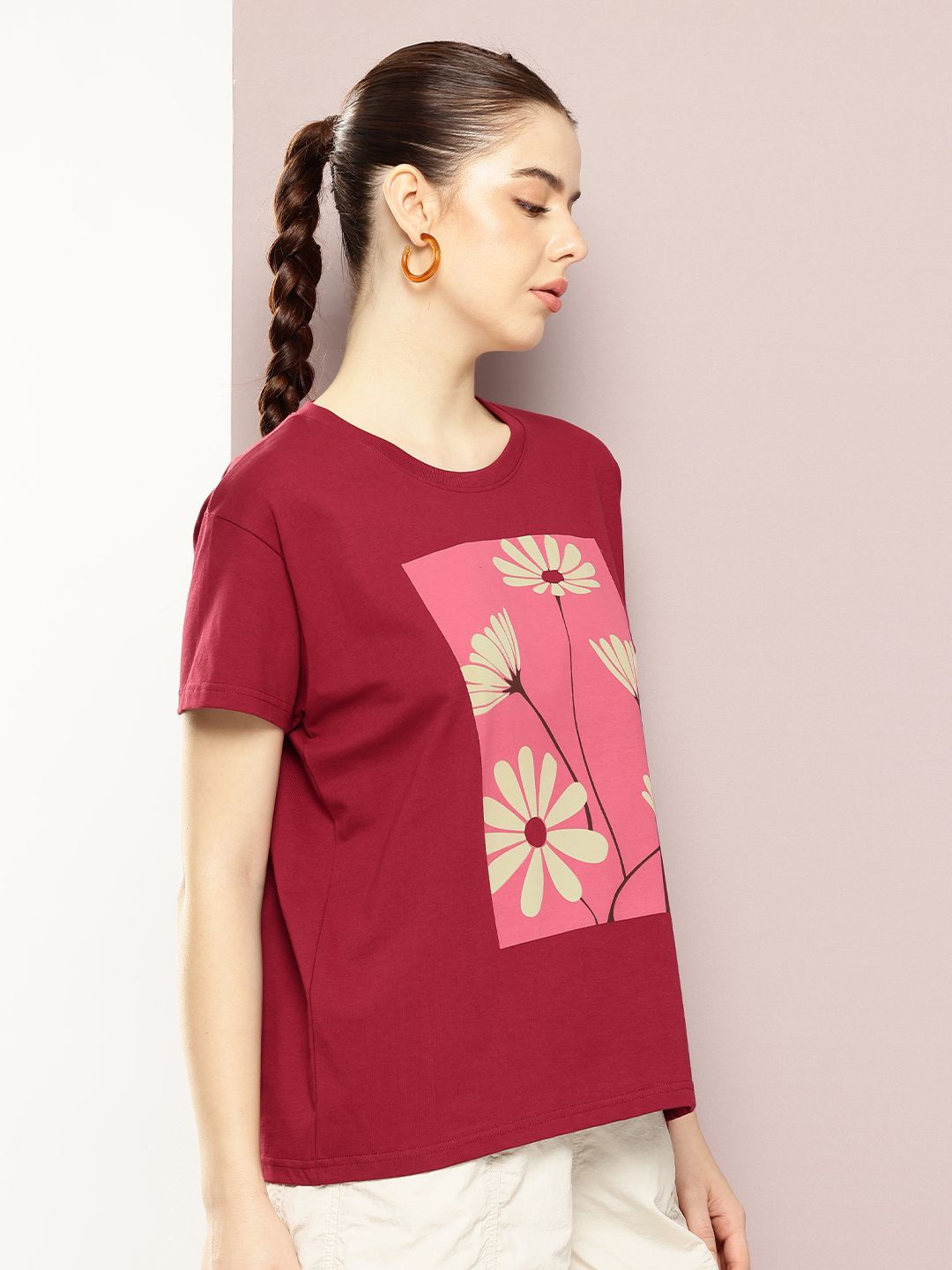 DILLINGER Printed Drop-Shoulder Sleeves Pure Cotton Boxy T-shirt