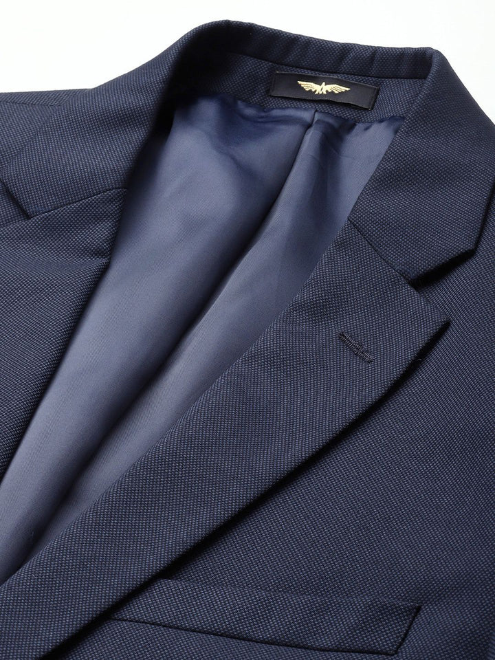 Park Avenue Self Design Single Breasted Super Slim Fit 3-Peice Suit