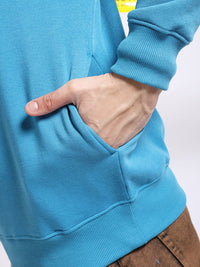 The Indian Garage Co Graphic Back Printed Hooded Oversized Pullover Sweatshirt