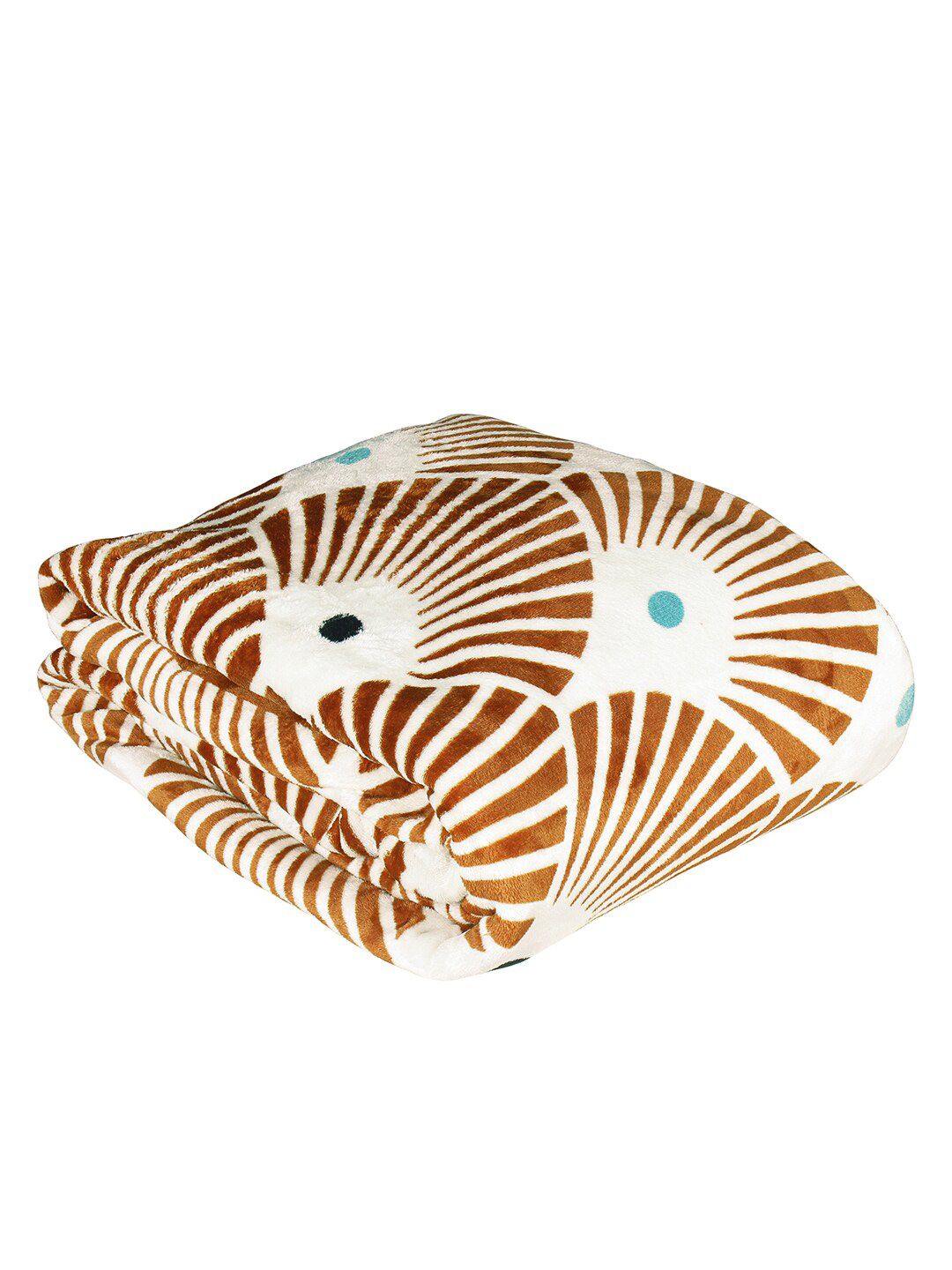 Story@home Teal & Black Geometric AC Room 300 GSM Single Bed Blanket