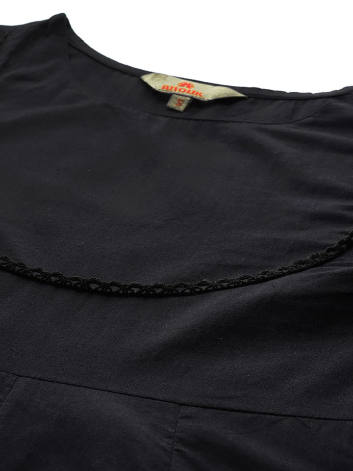 Anouk Panelled Kurta with Trousers & Dupatta