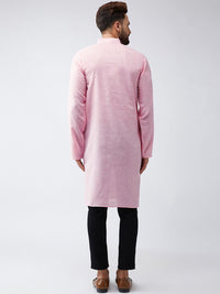 SOJANYA Men Pink Solid Kurta Lurus