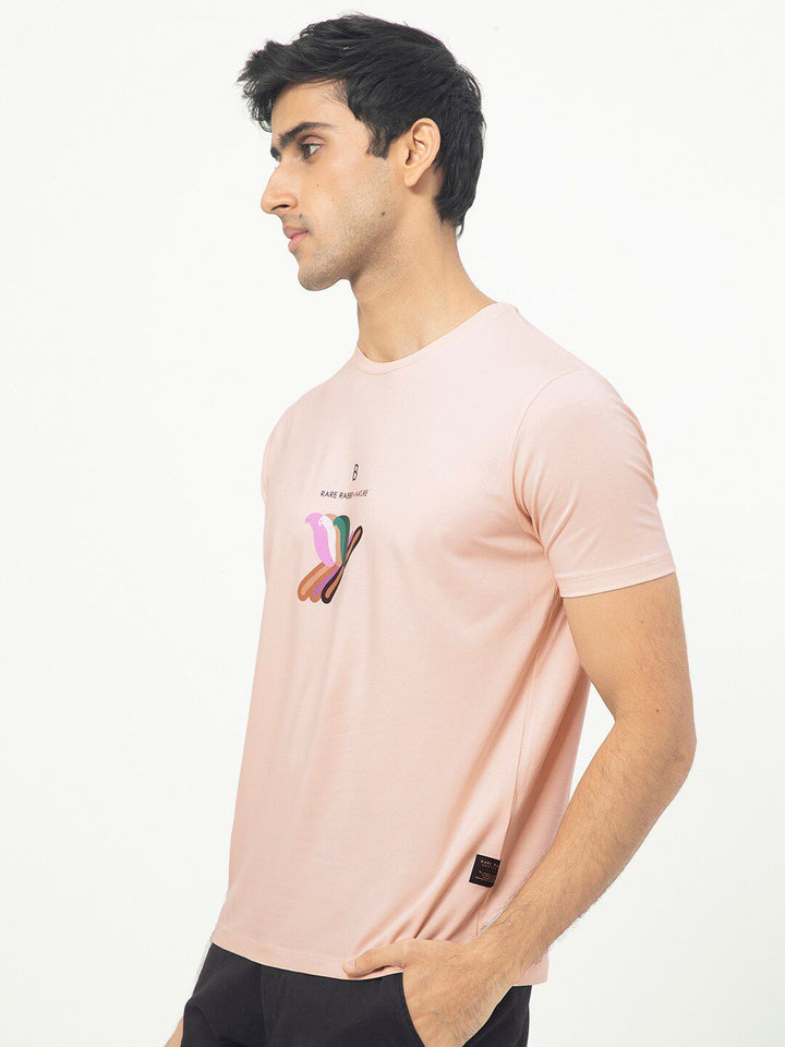 RARE RABBIT Men Erdon Round Neck Slim Fit Cotton T-Shirt