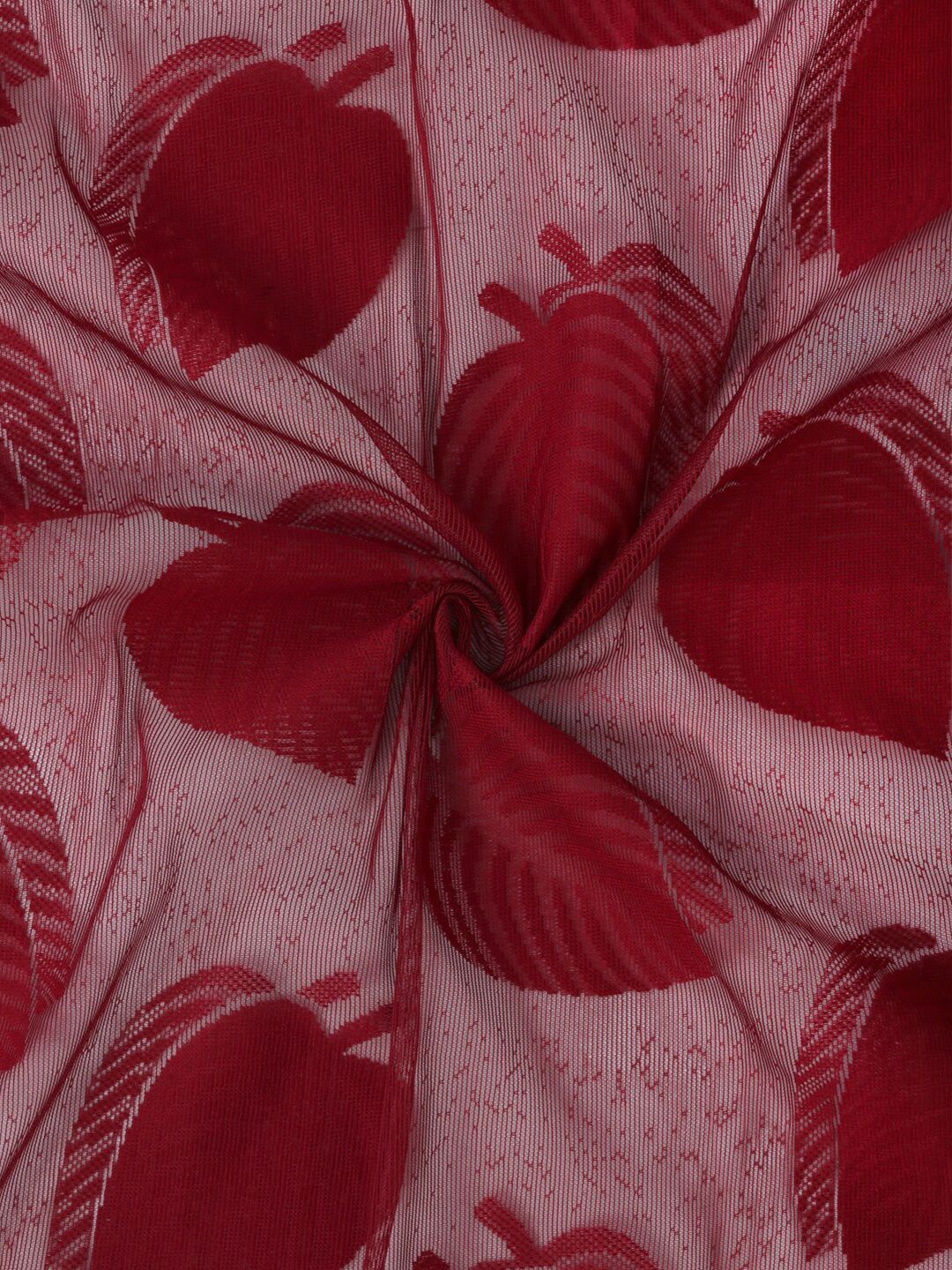 HOSTA HOMES Maroon Floral Window Curtain