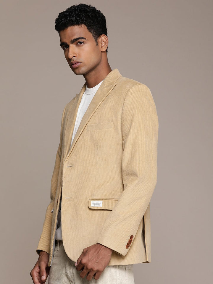 Mr Bowerbird Pure Cotton Corduroy Single-Breasted Tailored Fit Blazers