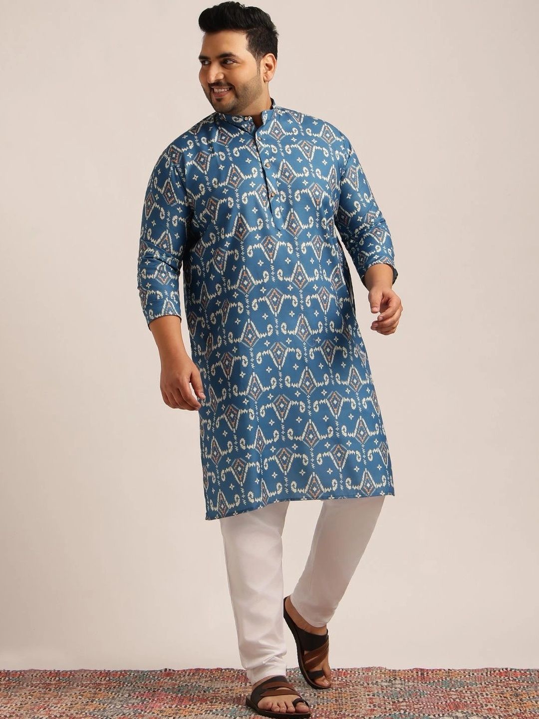 SOJANYA PLUS Men Geometric Printed Kurta