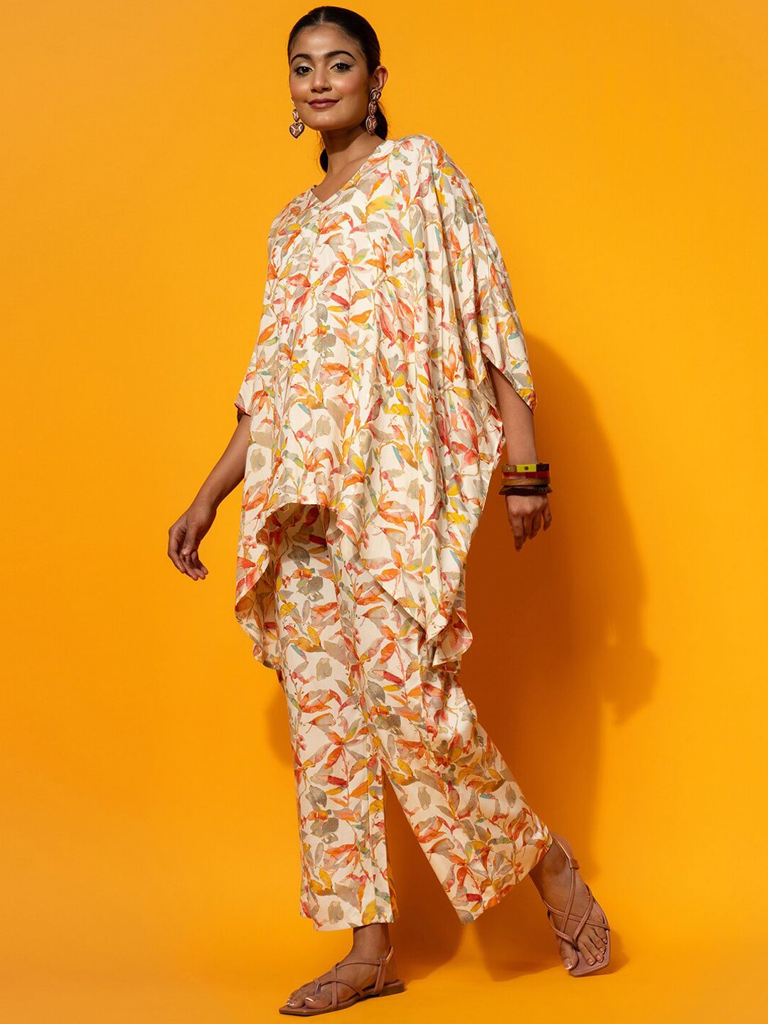 Libas Printed Kaftan & Palazzos Co-Ords Set
