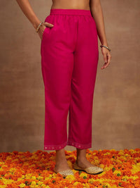 Libas Floral Woven Design Beads & Stones Kurta with Trousers & Dupatta