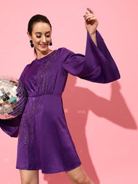 STREET 9 Women Purple Solid Dress
