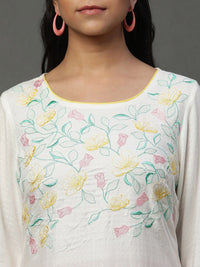 AURELIA Floral Embroidered Straight Kurta